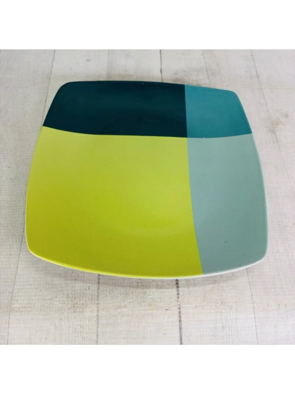 Home Target GREEN COLOR BLOCK Various Blue Blocks Square Stoneware Dinner Set 4